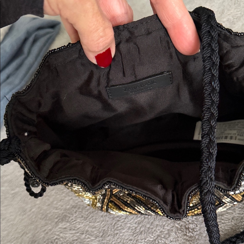 ZARA Handmade Black and Gold Women's Bag - Picture 6 of 7